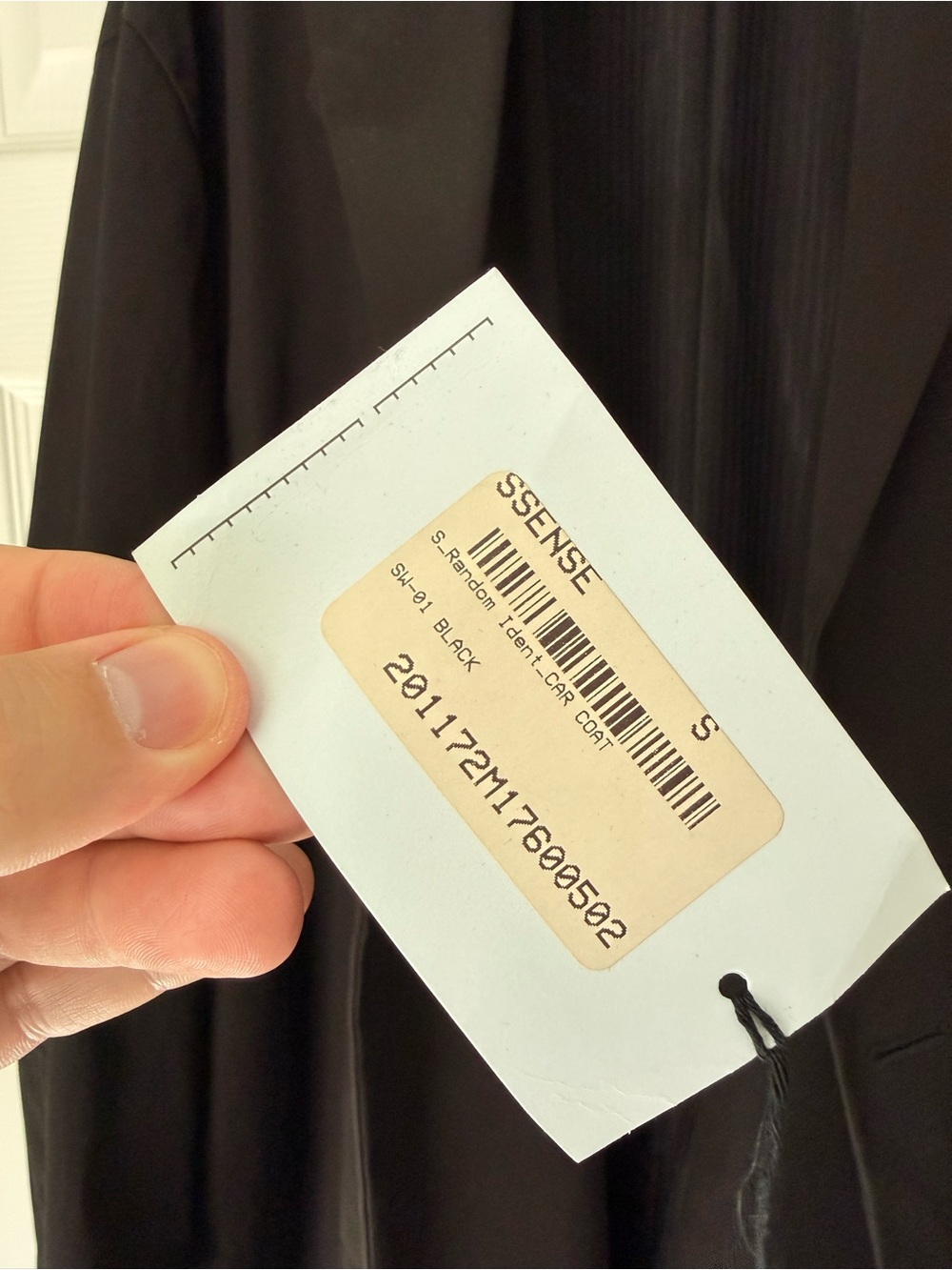Men's Black Trench Coat with Zip-Sleeve Detail - Picture 7 of 8